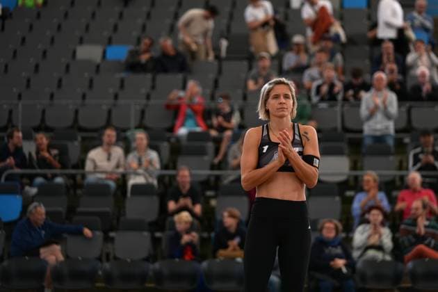 Hamburg, Germany, August 22th 2024: Laura Ludwig ( Germany ) during the Elite 16 Beachvolleyball Tournament 2024 at Stadium Am Rothenbaum in Hamburg, GERMANY. (Julia Kneissl SPP) Copyright: xJuliaxKneisslx xSPPx spp-en-JuKnSp-JK_09068.jpeg