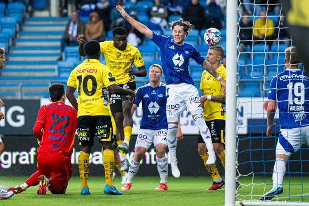 240822 Rami Kaib of Elfsborg scores a disallowed goal during the UEFA Europa League play off match between Molde and Elfsborg on August 22, 2024 in Molde Photo Marius Simensen BILDBYRAN COP 238 bbeng elfsborg football fotball fotboll molde play off uefa europa league  Copyright: MARIUSxSIMENSEN BB240822BB232