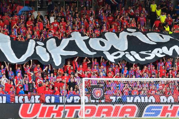 Fans of Plzen during the football European League 4th qualifying round opening match Viktoria Plzen vs Heart of Midlothian in Pilsen, Czech Republic, August 22, 2024. (CTKxPhoto MiroslavxChaloupka) CTKPhotoP2024082207636  CTKPhotoP2024082207636