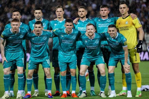 UEFA Europa League Play-off First Leg, Toumba Stadium, Thessaloniki, Greece 22 8 2024 PAOK vs Shamrock Rovers The Shamrock Rovers team ahead of the game The Shamrock Rovers team ahead of the game 22 8 2024  Copyright: x INPHO AleksandarxDjorovicx AS4A4708
