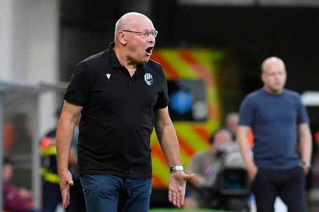 Coach of Plzen Miroslav Koubek during the football European League 4th qualifying round opening match Viktoria Plzen vs Heart of Midlothian in Pilsen, Czech Republic, August 22, 2024. (CTKxPhoto MiroslavxChaloupka) CTKPhotoP2024082207710  CTKPhotoP2024082207710