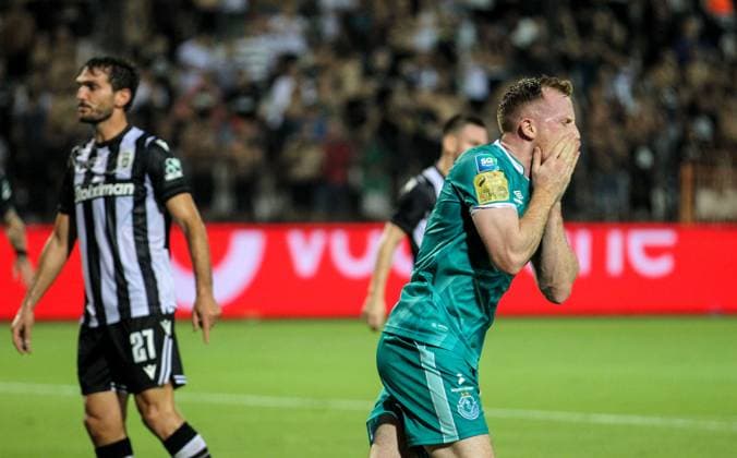 UEFA Europa League Play-off First Leg, Toumba Stadium, Thessaloniki, Greece 22 8 2024 PAOK vs Shamrock Rovers Shamrock Rovers Sean Hoare reacts Sean Hoare reacts 22 8 2024  Copyright: x INPHO AleksandarxDjorovicx DSCL1238