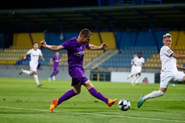 Dinamo Minsk v RSC Anderlecht - UEFA Europa League MEZOKOVESD, HUNGARY - AUGUST 22 : Dreyer Anders forward of RSC Anderlecht pictured during the UEFA Europa League Play-offs1st leg match between Dinamo Minsk and RSC Anderlecht on August 22, 2024 in Mezokovesd, Hungary, 22 08 2024 Mezokovesd Hungary  Copyright: xJanxDexMeuleneirx