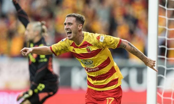Jagiellonia Bialystok vs Ajax Amsterdam - UEFA Europa League Adrian Dieguez goal celebration during UEFA Europa League play-offs match Jagiellonia Bialystok vs Ajax Amsterdam in Bialystok, Poland on 22 August, 2024 Bialystok Poland  Copyright: xFotoxOlimpikx originalFilename:jastrzebowski-jagiello240822_npg9K.jpg