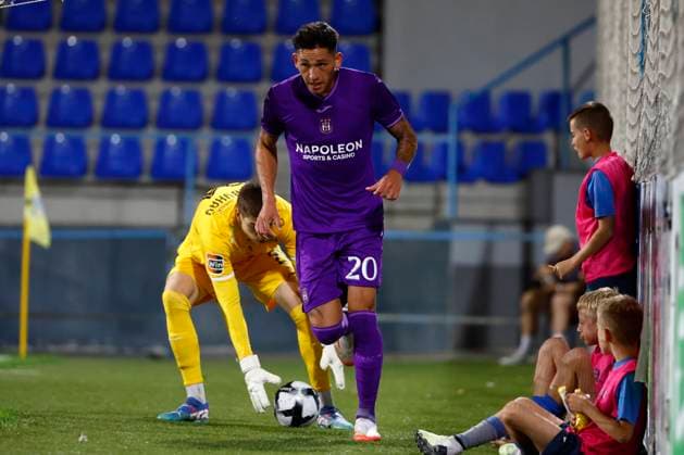 Dinamo Minsk v RSC Anderlecht - UEFA Europa League MEZOKOVESD, HUNGARY - AUGUST 22 : Vazquez Luis forward of Anderlecht pictured during the UEFA Europa League Play-offs1st leg match between Dinamo Minsk and RSC Anderlecht on August 22, 2024 in Mezokovesd, Hungary, 22 08 2024 Mezokovesd Hungary  Copyright: xJanxDexMeuleneirx