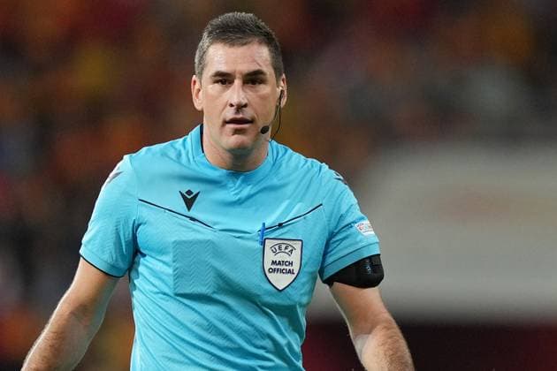 BIALYSTOK, 22-08-2024, Bialystok City Stadium, football, UEFA Europa League Play Offs, season 2024 2025, Jagiellonia Bialystok - Ajax. Referee Rade Obrenovic (SVN) Jagiellonia Bialystok - Ajax  x26087871x Copyright: