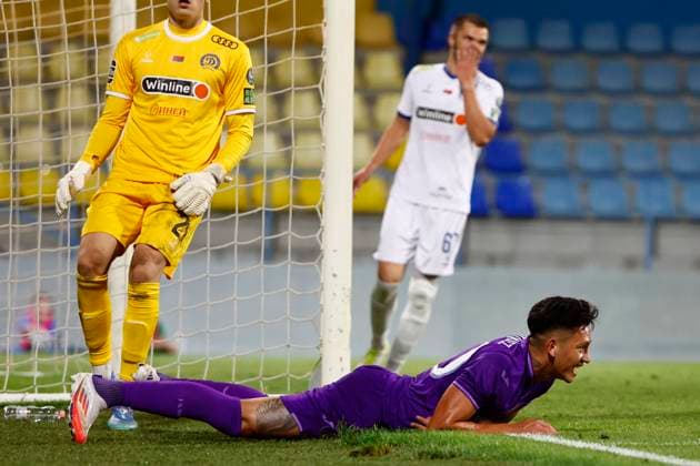Sport Bilder des Tages Dinamo Minsk v RSC Anderlecht - UEFA Europa League MEZOKOVESD, HUNGARY - AUGUST 22 : Vazquez Luis forward of Anderlecht pictured during the UEFA Europa League Play-offs1st leg match between Dinamo Minsk and RSC Anderlecht on August 22, 2024 in Mezokovesd, Hungary, 22 08 2024 Mezokovesd Hungary  Copyright: xJanxDexMeuleneirx