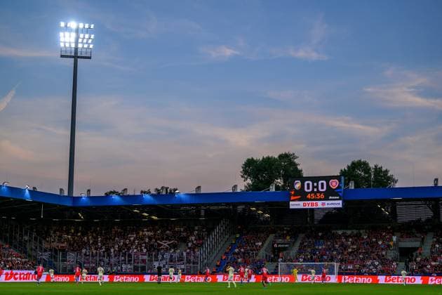 Viktoria Plzen v Heart of Midlothian Europa League 22 08 2024. Play Off Leg 1 of 2 A general view during the UEFA Europa League play off first leg match between Viktoria Plzen and Heart of Midlothian at Doosan Arena, Plzen, Czech Republic on 22 August 2024. Plzen Doosan Arena Czech Republic Editorial use only , Copyright: xMalcolmxMackenzie HeartsxFCx PSI-20238-0055