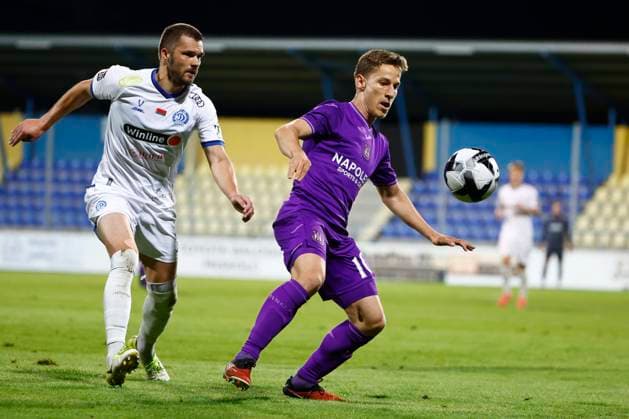 Dinamo Minsk v RSC Anderlecht - UEFA Europa League MEZOKOVESD, HUNGARY - AUGUST 22 : Verschaeren Yari midfielder of RSC Anderlecht pictured during the UEFA Europa League Play-offs1st leg match between Dinamo Minsk and RSC Anderlecht on August 22, 2024 in Mezokovesd, Hungary, 22 08 2024 Mezokovesd Hungary  Copyright: xJanxDexMeuleneirx
