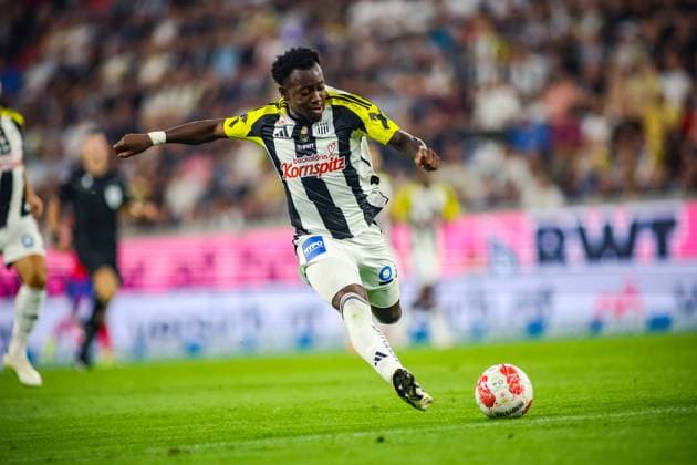 SOCCER - UEFA EL, LASK vs Bukarest LINZ,AUSTRIA,22.AUG.24 - SOCCER - UEFA Europa League, qualification, Linzer ASK vs FCSB Bukarest. Image shows George Bello (LASK).  GEPAxpictures xManuelxBinder