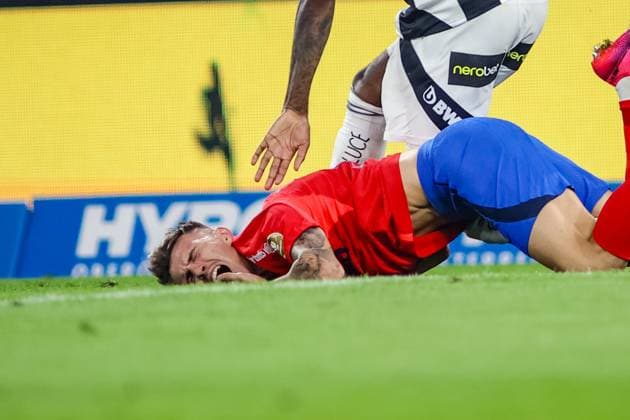 SOCCER - UEFA EL, LASK vs Bukarest LINZ,AUSTRIA,22.AUG.24 - SOCCER - UEFA Europa League, qualification, Linzer ASK vs FCSB Bukarest. Image shows David Miculescu (Bukarest).  GEPAxpictures xManuelxBinder