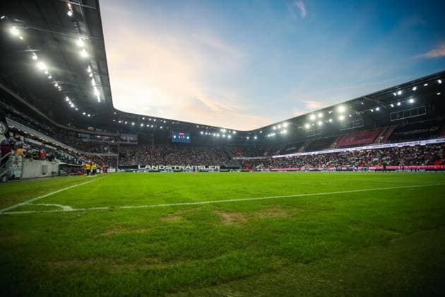 SOCCER - UEFA EL, LASK vs Bukarest LINZ,AUSTRIA,22.AUG.24 - SOCCER - UEFA Europa League, qualification, Linzer ASK vs FCSB Bukarest. Image shows overview of Raiffeisen arena.  GEPAxpictures xManuelxBinder