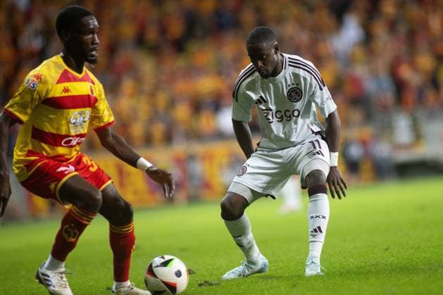 22.08.2024 BiaÅ‚ystok Eliminacje Ligi Europy Jagiellonia BiaÅ‚ystok - Ajax Amsterdam N z Carlos Forbs Fot: MiÅ‚osz Kozakiewicz NEWSPIX.PL 22.08.2024 Bialystok¨UEFA Europa League Qualifying Jagiellonia Bialystok - Ajax Amsterdam Carlos Forbs Credit: Milosz Kozakiewicz NEWSPIX.PL --- Newspix.pl  CR5_0324