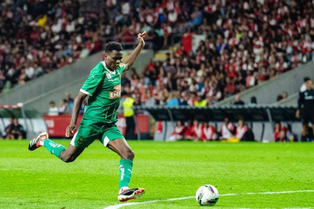 SOCCER - UEFA EL, Braga vs Rapid BRAGA,PORTUGAL,22.AUG.24 - SOCCER - UEFA Europa League, qualification, Sporting Club de Braga vs SK Rapid Wien. Image shows Mamadou Sangare (Rapid).  GEPAxpictures xKevinxHackner
