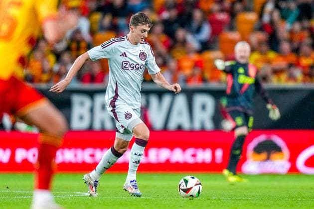 BIALYSTOK, 22-08-2024, Bialystok City Stadium, football, UEFA Europa League Play Offs, season 2024 2025, Jagiellonia Bialystok - Ajax. Ajax player Youri Baas Jagiellonia Bialystok - Ajax  x26090143x Copyright: