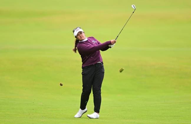 Lilia Vu on the 18th fairway AIG Women s Open, Day Three, Golf, St. Andrews, Scotland, UK - 22 Aug 2024  Copyright: xGreigxCowie Shutterstockx 14653227gg