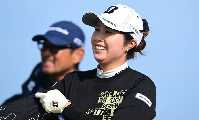 Nasa Hataoka on the 11th Tee AIG Women s Open, Day Three, Golf, St. Andrews, Scotland, UK - 22 Aug 2024  Copyright: xGreigxCowie Shutterstockx 14653227gi