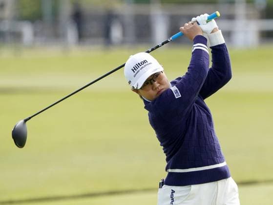 Golf: Women s British Open Nasa Hataoka of Japan hits off the second tee during the first round of the Women s British Open golf championship on Aug. 22, 2024, at St. Andrews Old Course in St. Andrews, Scotland.  A14AA0003318811P