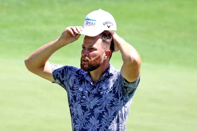 CASTLE ROCK, CO - AUGUST 22: PGA, Golf Herren golfer Chris Kirk reacts to missing a putt on the 17th hole during the first round of the PGA FedExCup BMW Championship on August 22nd, 2024, at Castle Pines Golf Club in Castle Rock, Colorado. (Photo by Brian Spurlock Icon Sportswire) GOLF: AUG 22 PGA FedExCup Playoffs - BMW Championship EDITORIAL USE ONLY Icon24082258