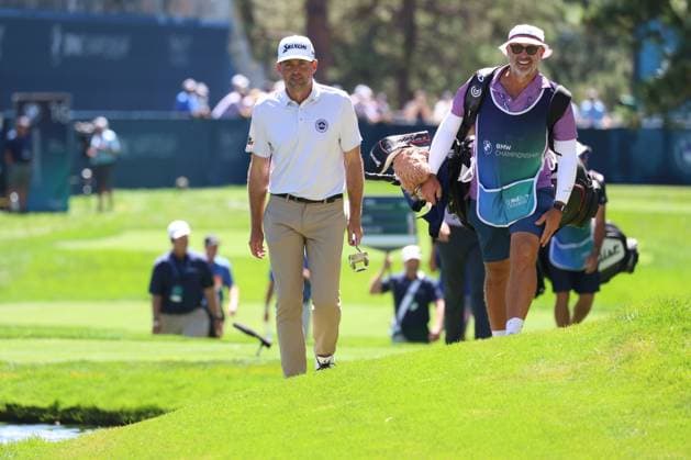 CASTLE ROCK, CO - AUGUST 22: PGA, Golf Herren golfer Keegan Bradley walks the 16th hole during the first round of the PGA FedExCup BMW Championship on August 22nd, 2024, at Castle Pines Golf Club in Castle Rock, Colorado. (Photo by Brian Spurlock Icon Sportswire) GOLF: AUG 22 PGA FedExCup Playoffs - BMW Championship EDITORIAL USE ONLY Icon24082273