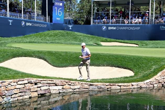 CASTLE ROCK, CO - AUGUST 22: PGA, Golf Herren golfer Keegan walks off the 16th green during the first round of the PGA FedExCup BMW Championship on August 22nd, 2024, at Castle Pines Golf Club in Castle Rock, Colorado. (Photo by Brian Spurlock Icon Sportswire) GOLF: AUG 22 PGA FedExCup Playoffs - BMW Championship EDITORIAL USE ONLY Icon24082282