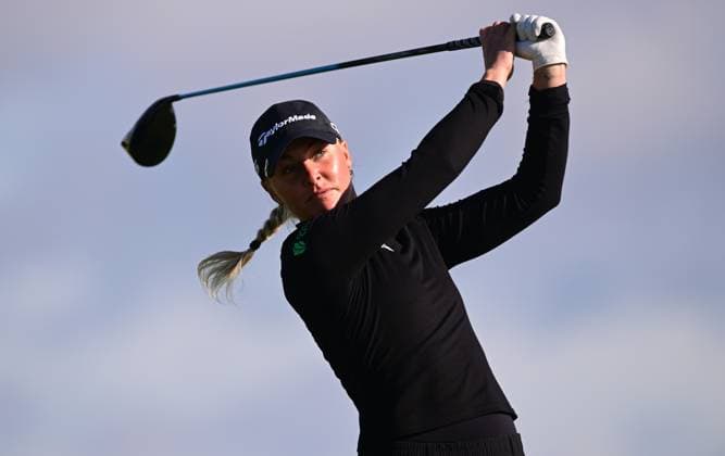 Charley Hull on the 16th Tee AIG Women s Open, Day Two, Golf, St. Andrews, Scotland, UK - 23 Aug 2024  Copyright: xGreigxCowie Shutterstockx 14655508g