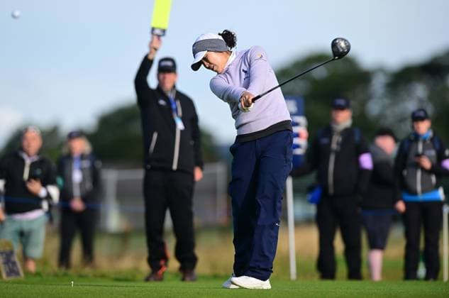 Andrea Lee on the 17th Tee AIG Women s Open, Day Two, Golf, St. Andrews, Scotland, UK - 23 Aug 2024  Copyright: xGreigxCowie Shutterstockx 14655508n