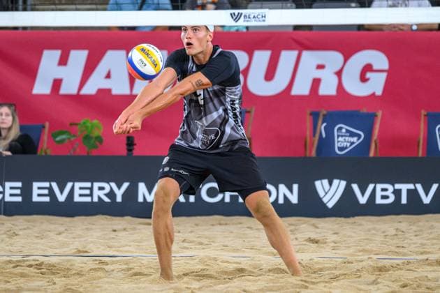 Beach Pro Tour Elite 16 Hamburg, 23 08 2024 Maximilian Max Just Beach Pro Tour Elite 16, Hamburg, Stadion Am Rothenbaum on 23 08 2024 Copyright: xBEAUTIFULxSPORTS PeterxWeberx