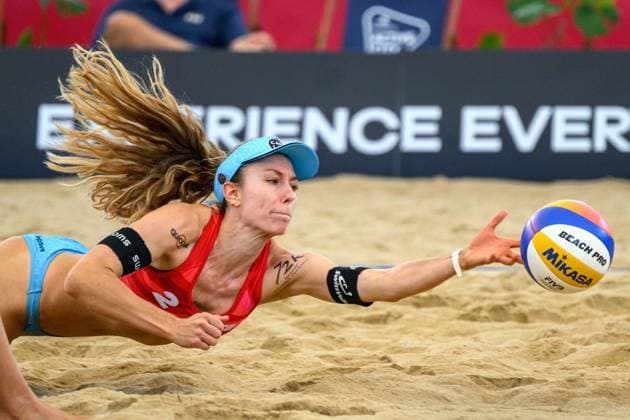 Beach Pro Tour Elite 16 Hamburg, 23 08 2024 Nina Brunner SUI Beach Pro Tour Elite 16, Hamburg, Stadion Am Rothenbaum on 23 08 2024 Copyright: xBEAUTIFULxSPORTS PeterxWeberx