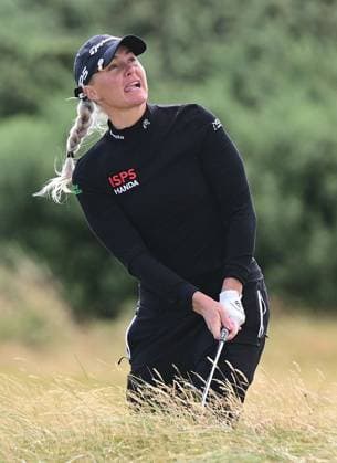 Charley Hull lobs a wedge onto the 5th Green before sinking the putt and making birdie AIG Women s Open, Day Two, Golf, St. Andrews, Scotland, UK - 23 Aug 2024  Copyright: xGreigxCowie Shutterstockx 14655508bp