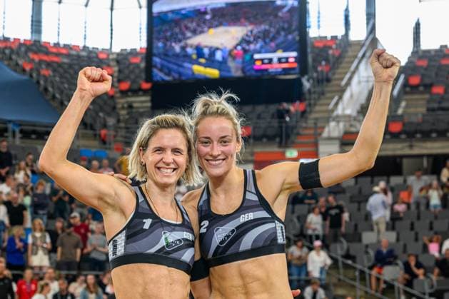 Beach Pro Tour Elite 16 Hamburg, 23 08 2024 Laura Ludwig GER , Louisa Lippmann GER Beach Pro Tour Elite 16, Hamburg, Stadion Am Rothenbaum on 23 08 2024 Copyright: xBEAUTIFULxSPORTS PeterxWeberx