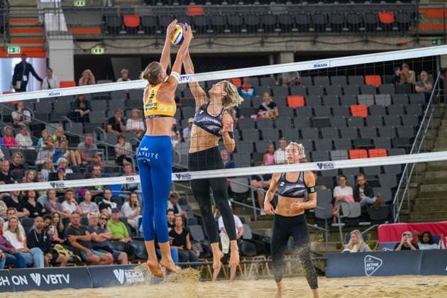 Beach Pro Tour Elite 16 Hamburg, 23 08 2024 Laura Ludwig GER , Louisa Lippmann GER Beach Pro Tour Elite 16, Hamburg, Stadion Am Rothenbaum on 23 08 2024 Copyright: xBEAUTIFULxSPORTS PeterxWeberx