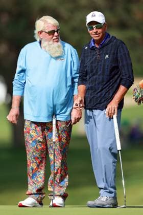 The Ally Challenge GRAND BLANC,MICHIGAN-AUGUST 23: John Daly of the United States talks with Rocco Mediate of the United States on the 10th green during the first round of The Ally Challenge presented by McLaren at Warwick Hills Golf & Country Club, Grand Blanc, MI, USA Friday, August 23, 2024. Grand Blanc Michigan United States  Copyright: xAmyxLemusx originalFilename:lemus-theallyc240823_npfnE.jpg