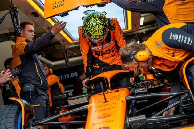 ZANDVOORT, NETHERLANDS: Lando Norris, racing for the McLaren F1 team during the 2024 Formula 1 Dutch Grand Prix at the Circuit Zandvoort in Zandvoort, Netherlands