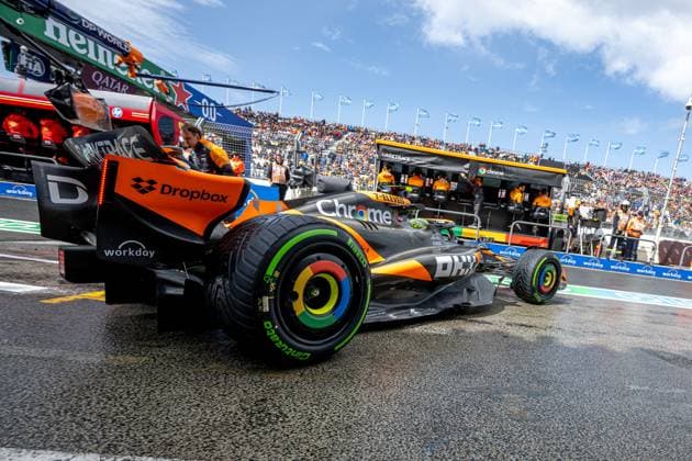 ZANDVOORT, NETHERLANDS: Lando Norris, racing for the McLaren F1 team during the 2024 Formula 1 Dutch Grand Prix at the Circuit Zandvoort in Zandvoort, Netherlands