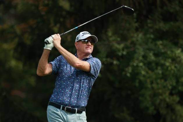 The Ally Challenge GRAND BLANC,MICHIGAN-AUGUST 23: Steve Flesch of the United States plays his tee shot on the second hole during the first round of The Ally Challenge presented by McLaren at Warwick Hills Golf & Country Club, Grand Blanc, MI, USA Friday, August 23, 2024. Grand Blanc Michigan United States  Copyright: xJorgexLemusx originalFilename:lemus-theallyc240823_npPS3.jpg