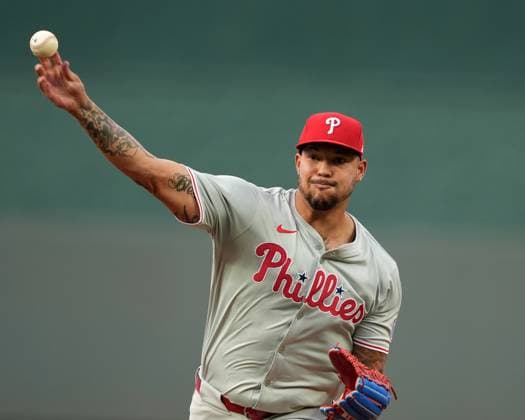 AUG 23, 2024: Philadelphia Phillies pitcher Taijuan Walker (99) delivers a pitch at Kauffman Stadium Kansas City, Missouri. CSM. Kansas City United States - ZUMAc04_ 20240823_zma_c04_024 Copyright: xJonxRobichaudx