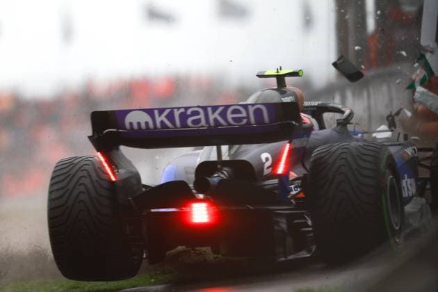Crash of 2 Logan Sargeant (USA, Williams Racing), F1 Grand Prix of the Netherlands at Circuit Zandvoort on August 24, 2024 in Zandvoort, Netherlands. (Photo by HOCH ZWEI) Zandvoort Netherlands