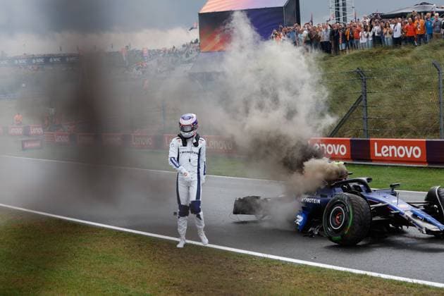 2 Logan Sargeant USA, Williams Racing after his crash, F1 Grand Prix of the Netherlands at Circuit Zandvoort on August 24, 2024 in Zandvoort, Netherlands Photo by HOCH ZWEI Zandvoort Netherlands