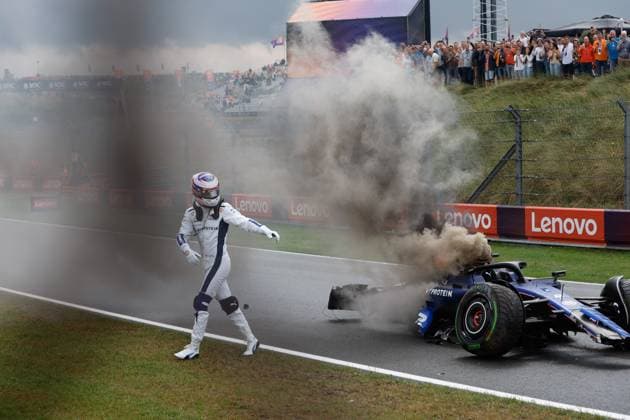 2 Logan Sargeant USA, Williams Racing after his crash, F1 Grand Prix of the Netherlands at Circuit Zandvoort on August 24, 2024 in Zandvoort, Netherlands Photo by HOCH ZWEI Zandvoort Netherlands