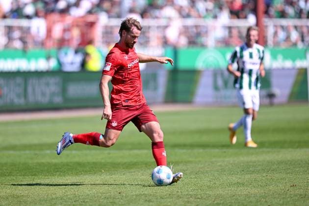 24 08 2024, Football, 2 Bundesliga, Matchday 3 Season 2024 2025, Preußen Münster 1 FC Kaiserslautern, Jannis Heuer 1 FC Kaiserslautern xRHR PHOTO TKx Copyright: RHR-FOTOx RHR-FOTO TK