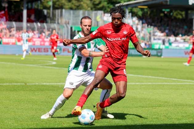 Jorrit Hendrix SC Preussen Muenster and Dickson Abiama 1 FC Kaiserslautern battle for the ball, 2 Bundesliga, Preußen Münster vs 1 FC Kaiserslautern, Preußenstadion, August 24, 2024 in Münster, Germany Photo by Marco Steinbrenner DeFodi Images Jorrit Hendrix SC Preussen Muenster and Dickson Abiama 1 FC Kaiserslautern battle for the ball, 2 Bundesliga, Preußen Münster vs 1 FC Kaiserslautern, Preußenstadion, August 24, 2024 in Münster, Germany Photo by Marco Steinbrenner DeFodi Images DFB DFL REGULATIONS PROHIBIT ANY USE OF PHOTOGRAPHS AS IMAGE SEQUENCES AND OR QUASI VIDEO Defodi 700 scp fcK 20240824 059 Defodi-700 DFB DFL REGULATIONS PROHIBIT ANY USE OF PHOTOGRAPHS AS IMAGE SEQUENCES AND OR QUASI-VIDEO.