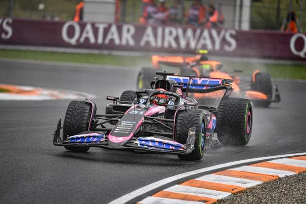 24th August 2024; Circuit Zandvoort, Zandvoort, North Holland, Netherlands; Formula 1 Heineken Dutch Grand Prix 2024; Qualifying Day; Esteban Ocon (FRA) in the A523 of BWT-Alpine in the wet FP3 session  ActionPlus12684949 GodfreyxPitt