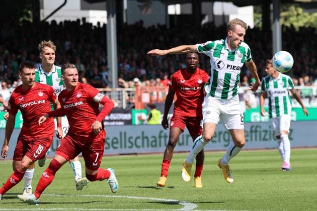 GER, Preussen Muenster vs 1 FC Kaiserslautern, Football, 2 Liga, Matchday 3, Season 2024 2025, 24 08 2024 Joshua Mees Joel Grodowski Preussen Muenster, 8 DFL REGULATIONS PROHIBIT ANY USE OF PHOTOGRAPHS AS IMAGE SEQUENCES AND OR QUASI VIDEO GER, Preussen Muenster vs 1 FC Kaiserslautern, Football, 2 Liga, Matchday 3, Season 2024 2025, 24 08 2024 Muenster Copyright: xEibner-Pressefoto xFrankxZeisingx EP_FZG