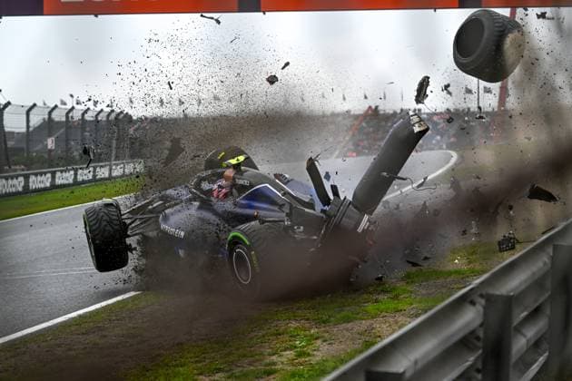 Crash of 2 Logan Sargeant USA, Williams Racing , F1 Grand Prix of the Netherlands at Circuit Zandvoort on August 24, 2024 in Zandvoort, Netherlands Photo by HOCH ZWEI Zandvoort Netherlands
