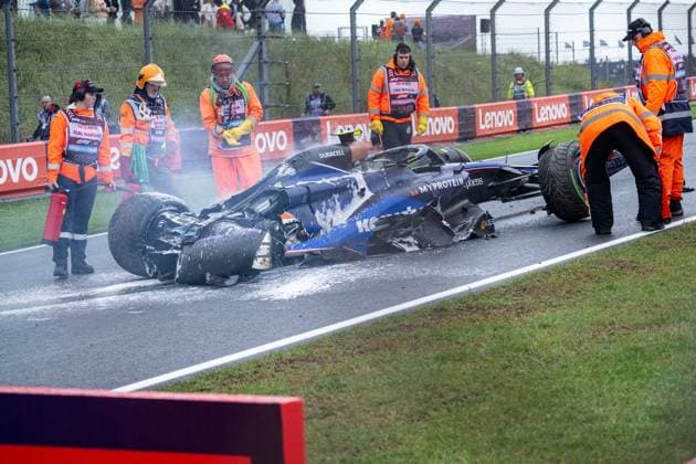 Formula 1 GP Zandvoort Holland Saturday, 24 08 2024 Logan Sargeant 2, Williams Racing crash in FP3 Formula 1 GP Zandvoort Holland Saturday, 24 08 2024 Copyright: xBEAUTIFULxSPORTS Erlhofx