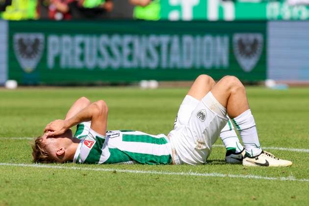 Jano Ter Horst SC Preussen Muenster looks dejected, 2 Bundesliga, Preußen Münster vs 1 FC Kaiserslautern, Preußenstadion on August 24, 2024 in Münster, Germany Photo by Marco Steinbrenner DeFodi Images Jano Ter Horst SC Preussen Muenster looks dejected, 2 Bundesliga, Preußen Münster vs 1 FC Kaiserslautern, Preußenstadion, August 24, 2024 in Münster, Germany Photo by Marco Steinbrenner DeFodi Images DFB DFL REGULATIONS PROHIBIT ANY USE OF PHOTOGRAPHS AS IMAGE SEQUENCES AND OR QUASI VIDEO Defodi 700 scp fcK 20240824 091 Defodi-700 DFB DFL REGULATIONS PROHIBIT ANY USE OF PHOTOGRAPHS AS IMAGE SEQUENCES AND OR QUASI-VIDEO.