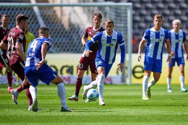 Michael Cuisance Hertha BSC, 27 , GER, Hertha BSC vs SSV Jahn Regensburg, Soccer Men, 2 Bundesliga, Season 2024 2025, 03 Matchday, 24 08 2024 DFL REGULATIONS PROHIBIT ANY USE OF PHOTOGRAPHS AS IMAGE SEQUENCES AND OR QUASI VIDEO GER, Hertha BSC vs SSV Jahn Regensburg, Soccer Men, 2 Bundesliga, Season 2024 2025, 03 Matchday, 24 08 2024 Berlin Copyright: xEibner-Pressefotox xClaudiusxRauchx EP_CRH