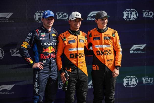 NORRIS Lando (gbr), McLaren F1 Team MCL38, portrait VERSTAPPEN Max (ned), Red Bull Racing RB20, portrait PIASTRI Oscar (aus), McLaren F1 Team MCL38, portrait during the Formula 1 Heineken Dutch Grand Prix 2024, 15th round of the 2024 Formula One World Championship, WM, Weltmeisterschaft from August 23 to 25, 2024 on the Circuit Zandvoort, in Zandvoort, Netherlands - F1 - DUTCH GRAND PRIX 2024 DPPI Panoramic 240824_R15_OLANDA_DP_XB3_5062