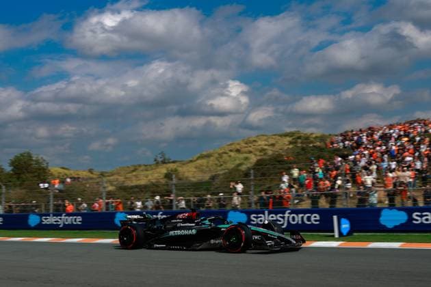 63 George Russell GBR, Mercedes AMG Petronas F1 Team , F1 Grand Prix of the Netherlands at Circuit Zandvoort on August 24, 2024 in Zandvoort, Netherlands Photo by HOCH ZWEI Zandvoort Netherlands